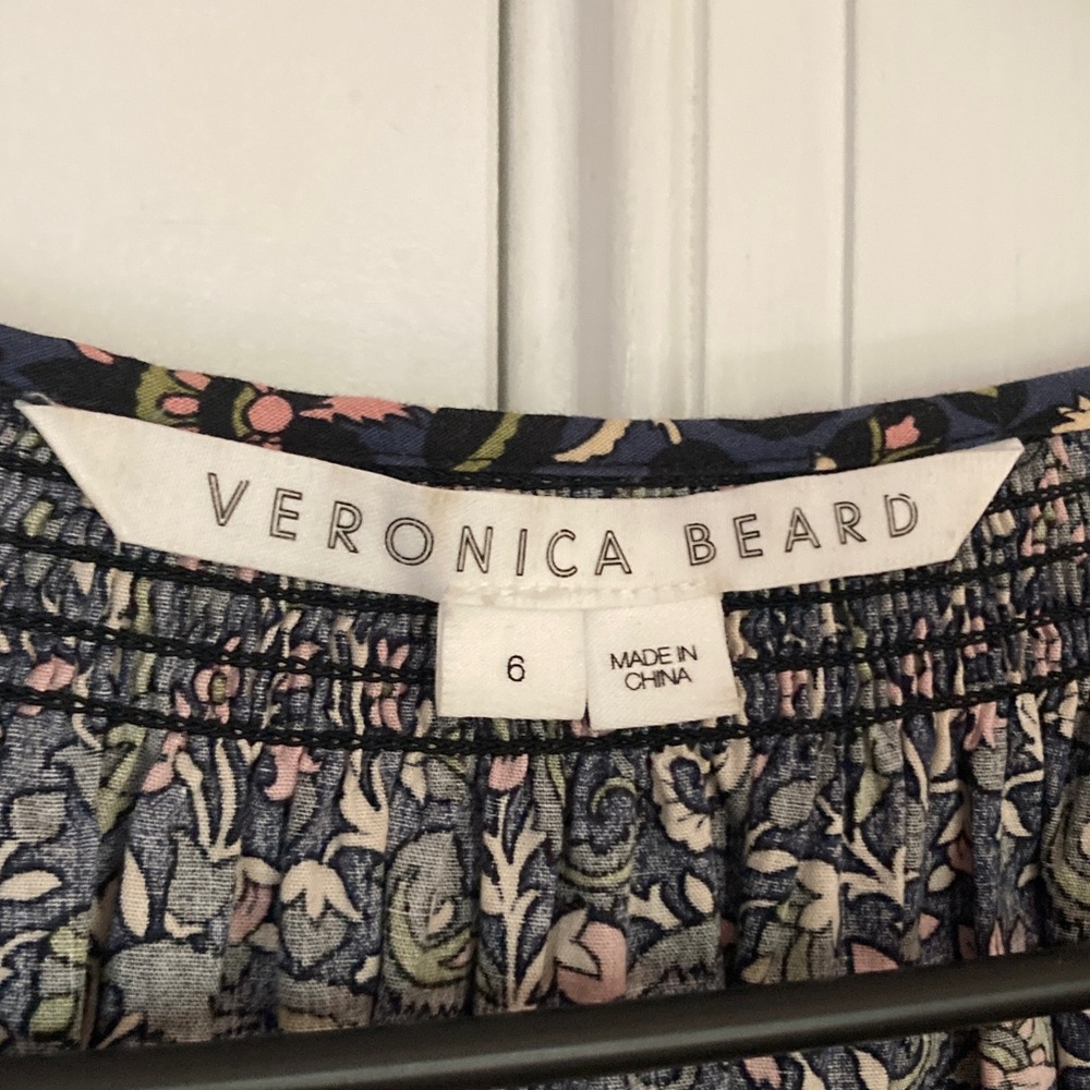 New: Veronica Beard Karlina Smocked Cotton Dress. Size 6 - Picture 14 of 15